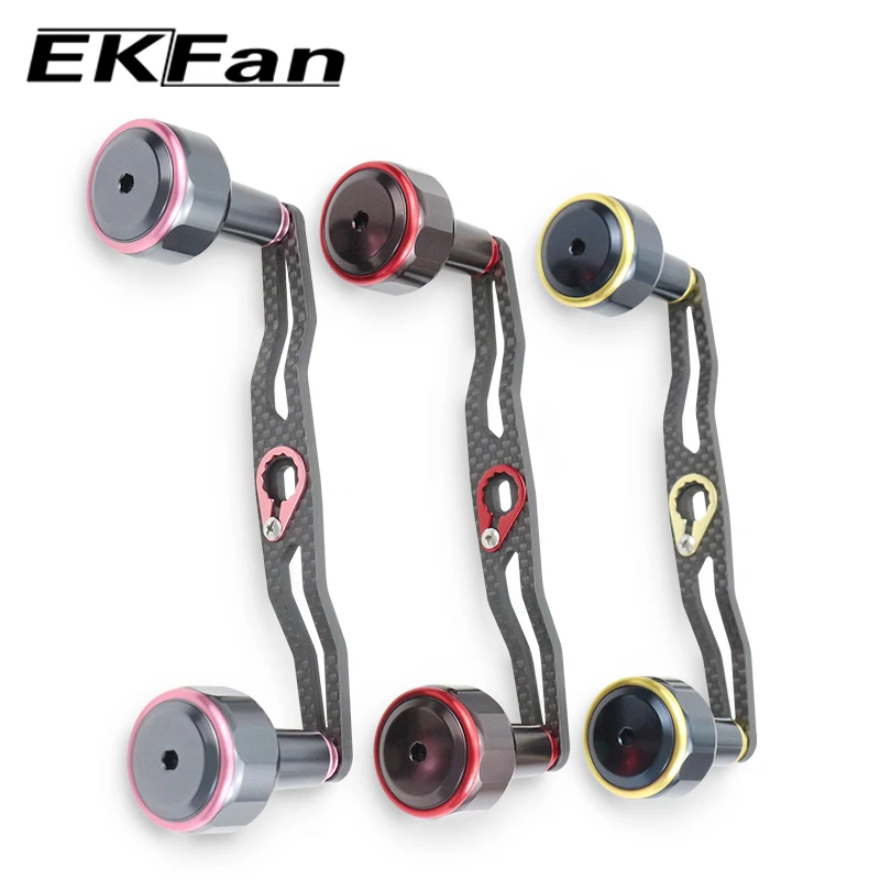 EKFan 140MM Kohlefaser-Griff Aluminiumlegierung Doppelknopf Angelrollen-Griff Universal A/S/D 7*4/8*5mm DIY Köderrollen-Ersatzteil – Detail 4