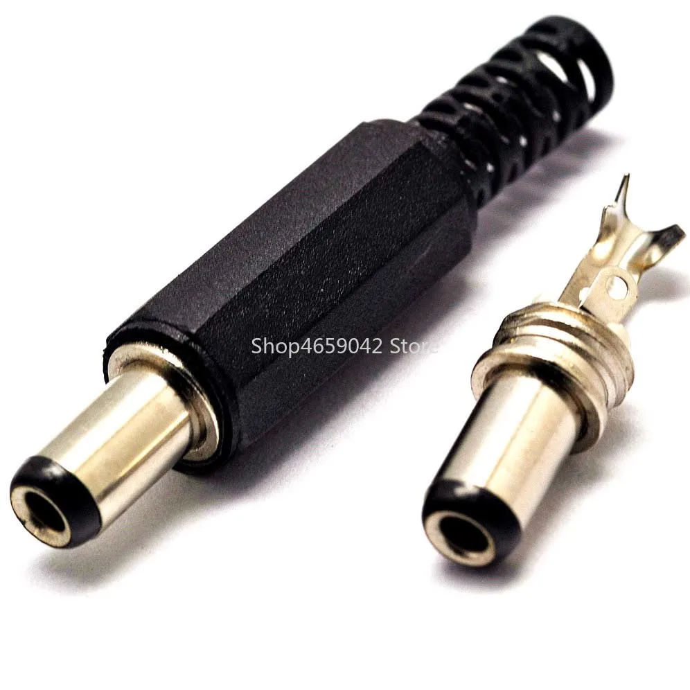 20pcs/lot DC Power Connect Jacks 5.5 x 2.1mm Male Solder DC Power Barrel Tip Plug Jack Straight Connectors