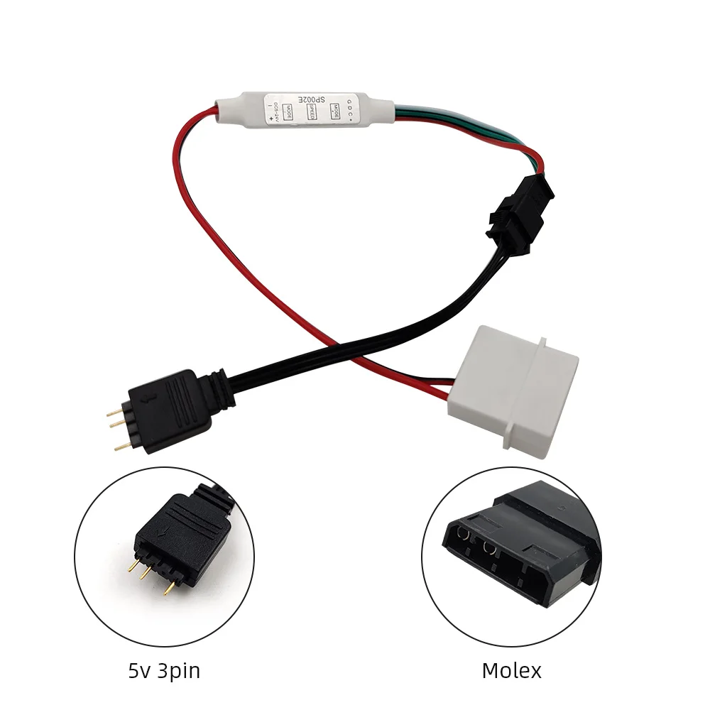 Molex Interface RGB Header 12V4PIN-Big 4PIN Adapter Cable Power Supply Converter 5V3PIN To Molex 4PIN Motherboard AURA PC MOD