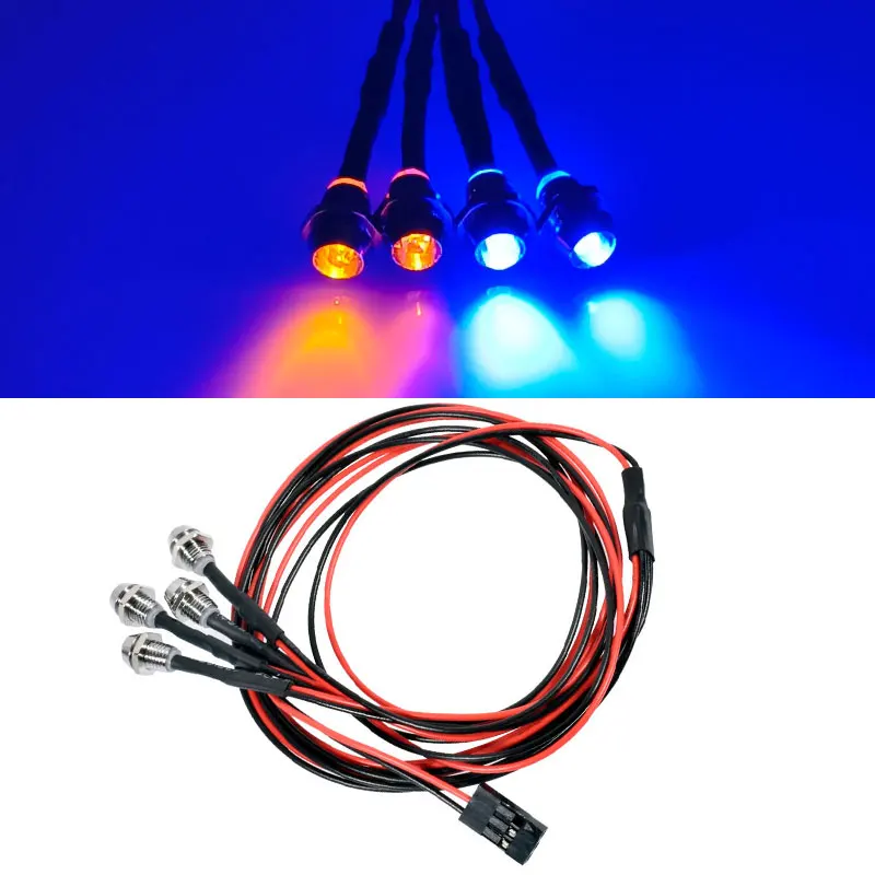 

4PCS LED model car modified spotlight for 1/10 RC Crawler Car Traxxas TRX4 Defender Bronco AXIAL SCX10 RC4WD D90 Wraith JEEP TF2