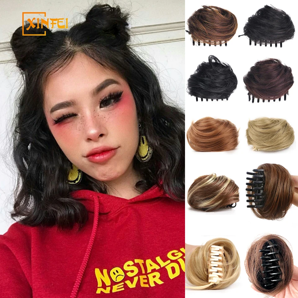 Mini Claw Clip in Messy Bun Hairpieces Claw Clip in Hair Bun Extensions for Women Girls Bun Hairpieces Updo Hair Accessories 1pc