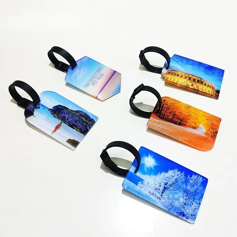 

Free Shipping 25 Pcs/Lot Sublimation Blanks Acrylic Luggage Tags For Tavel Use