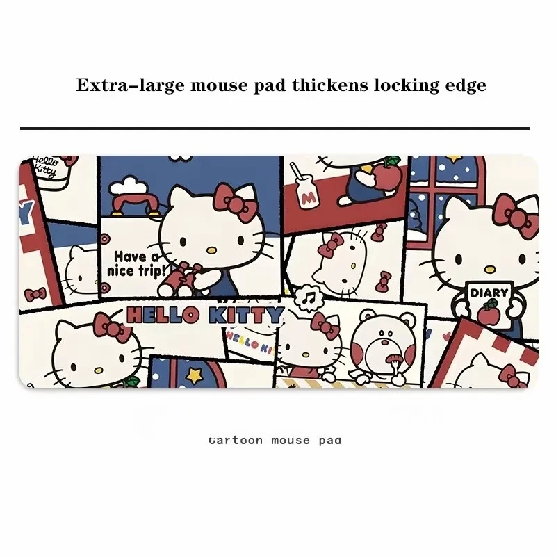 

Милый кожаный коврик для мыши Hello Kitty в стиле Ins для девочек, мультяшный, кавайный, для офиса, игр, компьютера, клавиатуры, ноутбука, а также кожаный коврик для обеденного стола