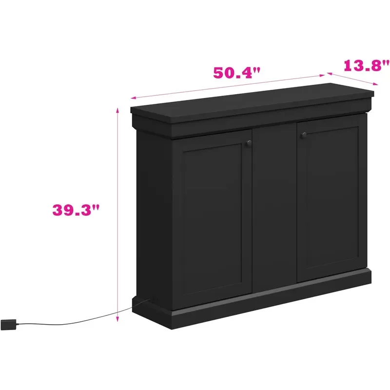 TV Stand Cabinet with Motor Rising & Lowering Mount Modern Entertainment Center with Storage for TVs up to 50 Inch Lift Media