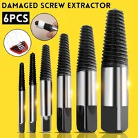 6Pcs/set Damaged Screw Extractor Durable Easy Out Broken Screw Bolt Guide Remover Kit Drill Bit Broken Bolt Remover Tool Set