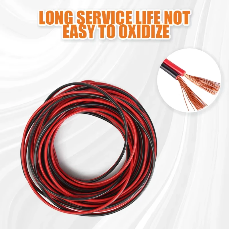 Red And Black 5/10m Speaker Cable 2*0.3mm/2*0.5mm Audio Core Wire Tinned Copper 2 Pin AWG For Home Stereo HiFi/Car Player System image 2