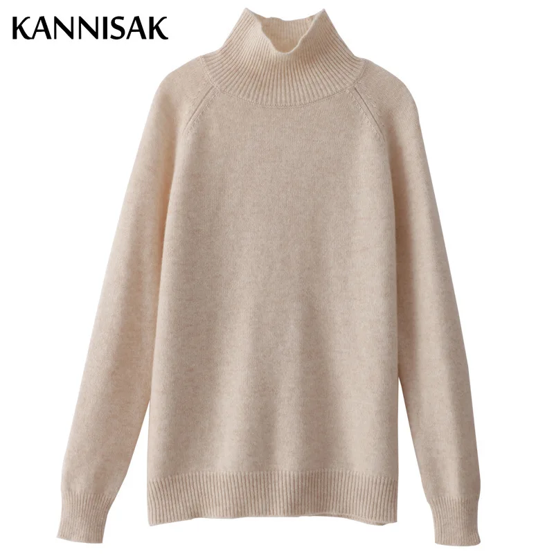 Women Sweater Turtleneck Autumn Winter Korean Solid Warm Pullovers Loose Casual Female Jumper Long Sleeve Bottoming Shirt Tops