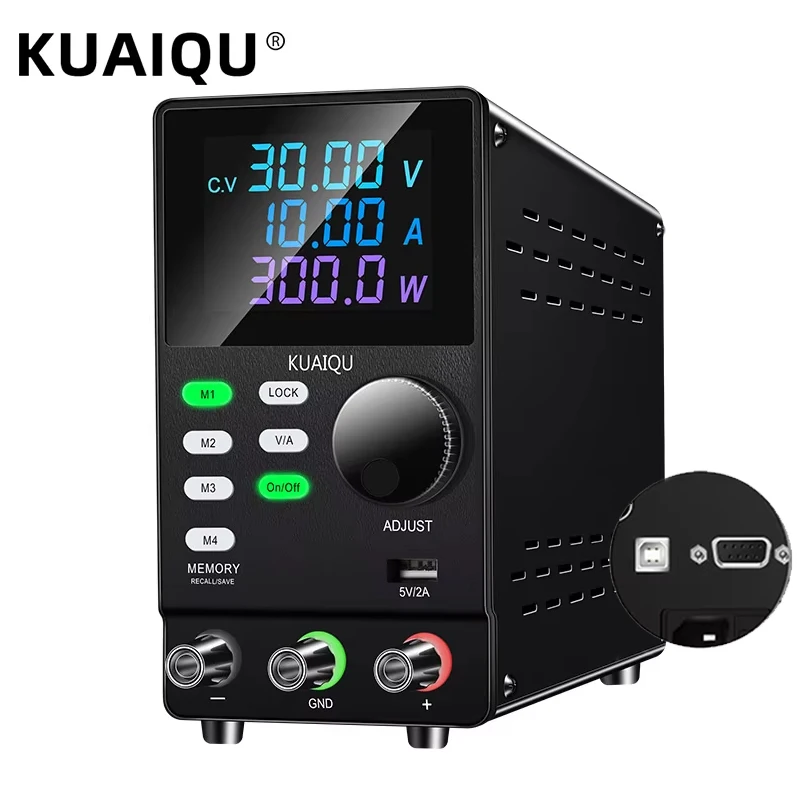 

KUAIQU 200V 300V 1A DC Power Supply, 30V Programmable Adjustable Regulated Lab Bench Power Supply with PC Software,Output Switch