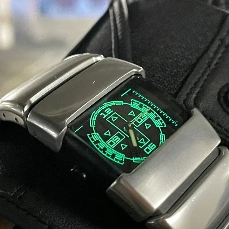 Alien asli jam tangan mekanis Y2K tren Fashion Retro tali canggih INS jam tangan elektronik kecil