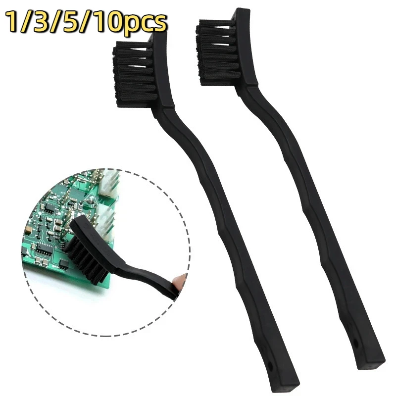 1-10pcs Crank Brush Set Wear-Resistant Conductive PA Bristles Computer Mobile Phone Electronic Component Cleaning Tool Easy Use