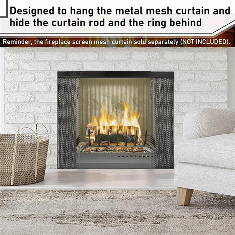 ABVB-Kit de varilla para chimenea ajustable, instalación para nivelación de malla de chimenea, Metal negro para pantalla de chispa de chimenea