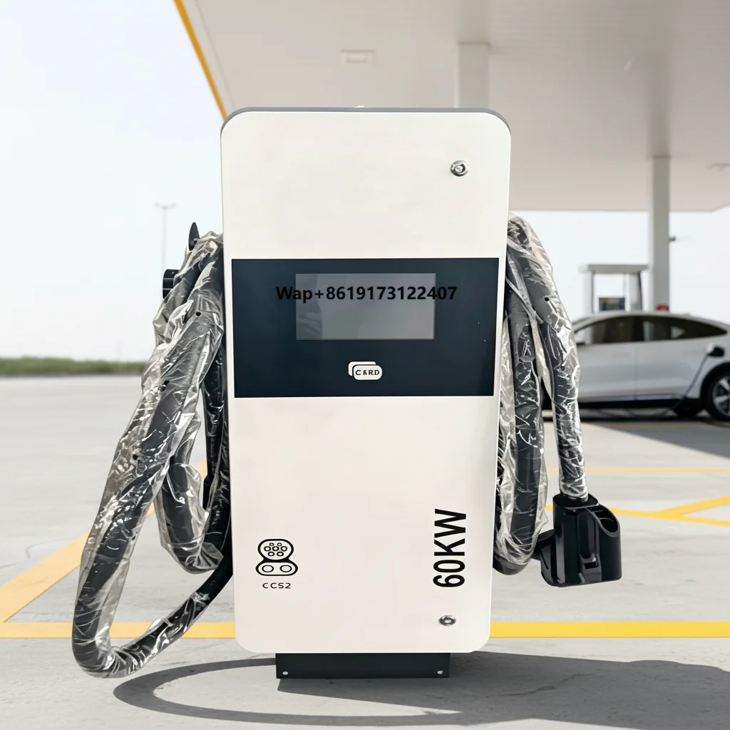 60kW DC Fast Charger Dual Connector CCS2 GBT Charging Station for Highway Service Area High Speed Power Pile Hub