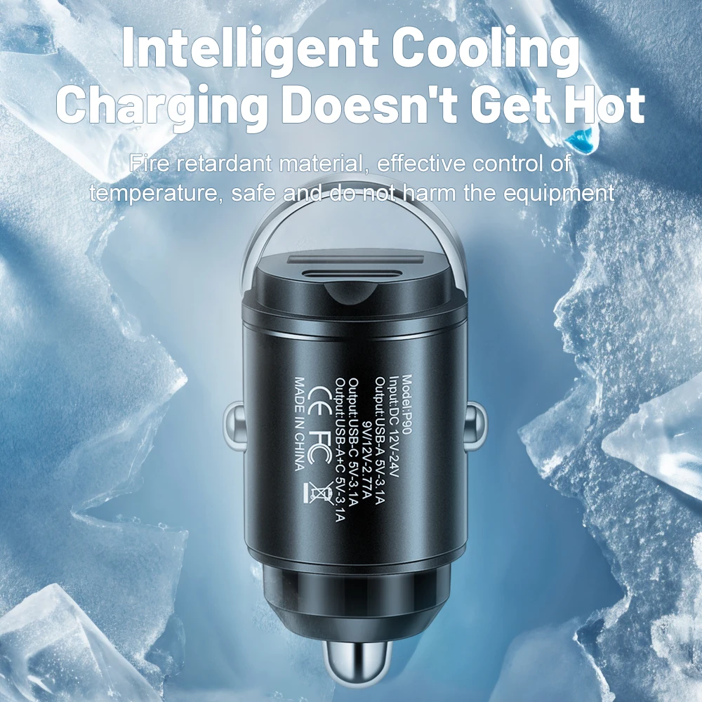 Mini 100W Car Charger PD Type C Dual Port Fast Charging For iphone Samsung Xiaomi QC 3.0 12-24V Lighter Quick Charge Car Charger image 6