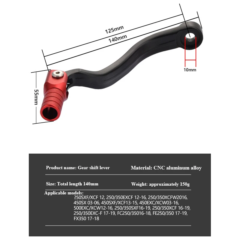 Motorcycle CNC Gear Shifter Shift Lever Pedal For 250SXF XCF 250 350EXCF 250 XCFW 450SX 450SXF EXC XCW XCFW EXC-F XCF FC FE FX