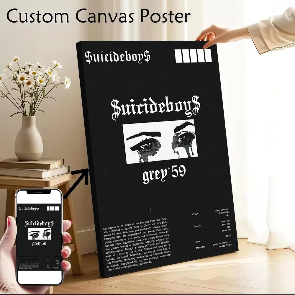 Suicideboys Grey*59 Poster Canvas Wall Art Custom Photo Print Modern Painting for Fans Decorative Paintings Home and Decoration