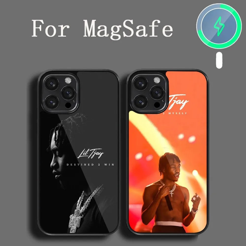 

Чехол для телефона Singer L-Lil T-Tjay для iPhone 14 13 12 11 15 Pro Max Plus Magsafe, Магнитный чехол