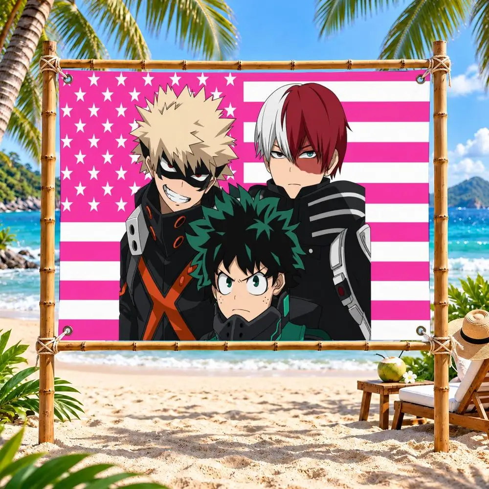Cartoon My Hero Academias Bakugou Katsuki Flags Outdoor Decor Flaga Decorative Home Objects Barber Shop Decoration Garage Hang