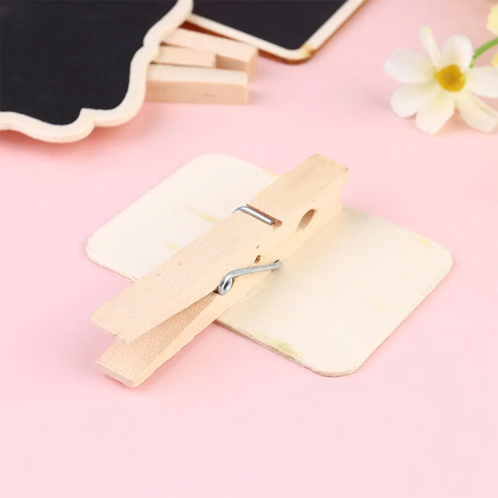 16 Pcs Clothespin Small Wooden Blackboard Clip Office Chalkboard Decorations for Parties