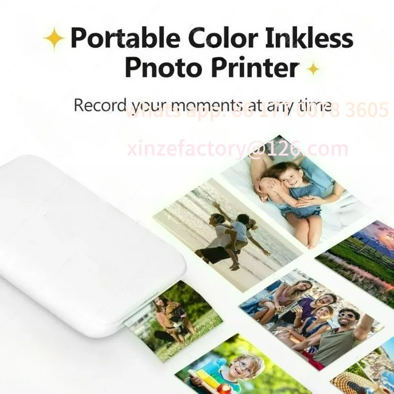 Customizable Portable Mni Mobile Pocket Printer BT Wireless Photo Printer 2x3 Inch Color Photo Printer Maker