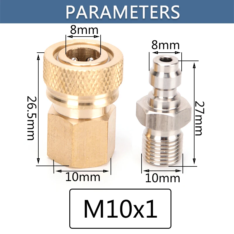 1/8BSPP ذكر التوصيل موصل 8 مللي متر M10x1 1/8NPT أنثى سريعة قطع الهواء إعادة تعبئة اقتران تركيبات المقبس 2 قطعة/المجموعة