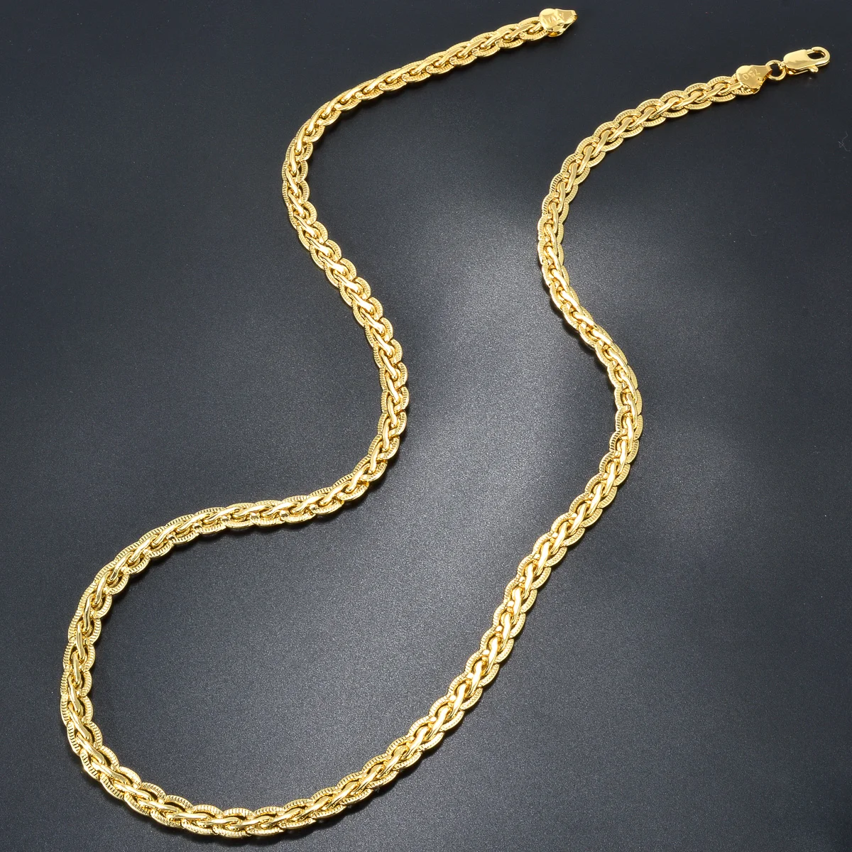 Hip Hop Jewelry 18k Gold Plated Cuban Link Chain Necklace for Men Collar High Quality Metal Texture Women Fashion Charm Jewelry