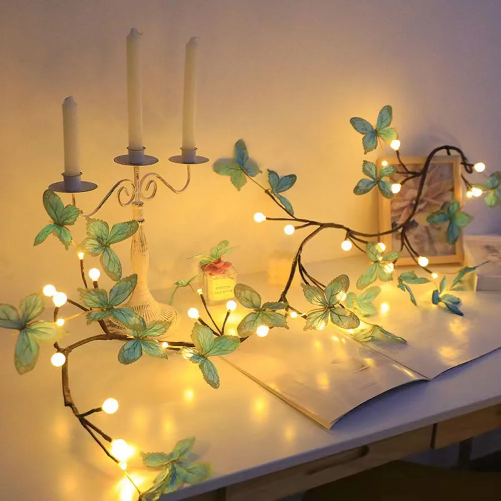 LED simulation branches can bend DIY modeling rattan lights string holiday decoration background wall bedroom room layout USB