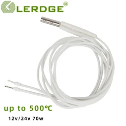 LERDGE Heating Tube 12V 24V 70W Heater Cartridge 1M 2M Heating Wire 6*20mm 3D Printer For V6 HOTEND Volcano MK8 CR-10 ender 3