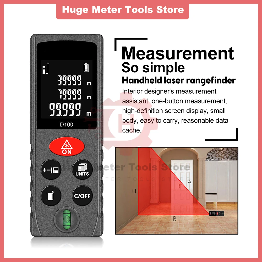 Mini Laser Distance Meter 40M/60M/80M/100M Infrared Rangefinder Laser Tape Range Finder Build Measure Device Ruler Test Tool