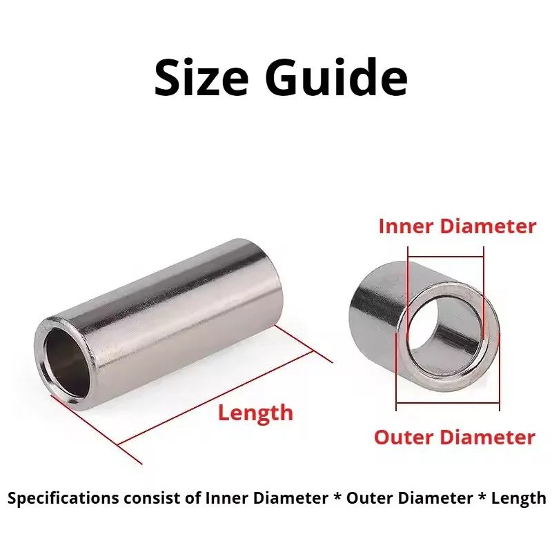 Leijiu Nickel-plated Carbon Steel M3 M4 M5 M6 M7 M8 Bushing Gasket Washer Unthreaded Round Hollow Standoff Spacer Sleeve