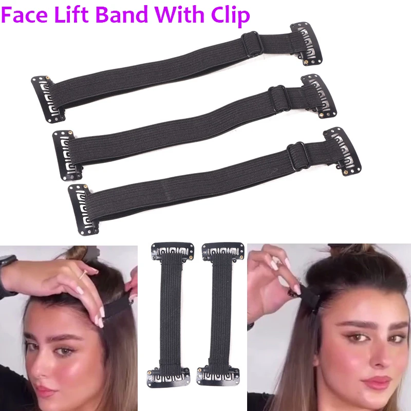 Cheap Bb Belt For Lift Up Eyes Black Face Lift Band With BB Clip Adjustable Wig Strap Invisible Eye Lifting Tapes Hair Holder