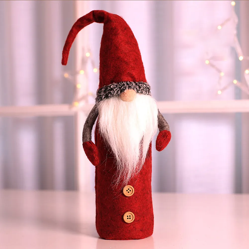 Christmas Wine Bottle Cover Green Decorative Wrap Great for Party Tableware Holiday Festival Christmas Decoration Wine Sleeve