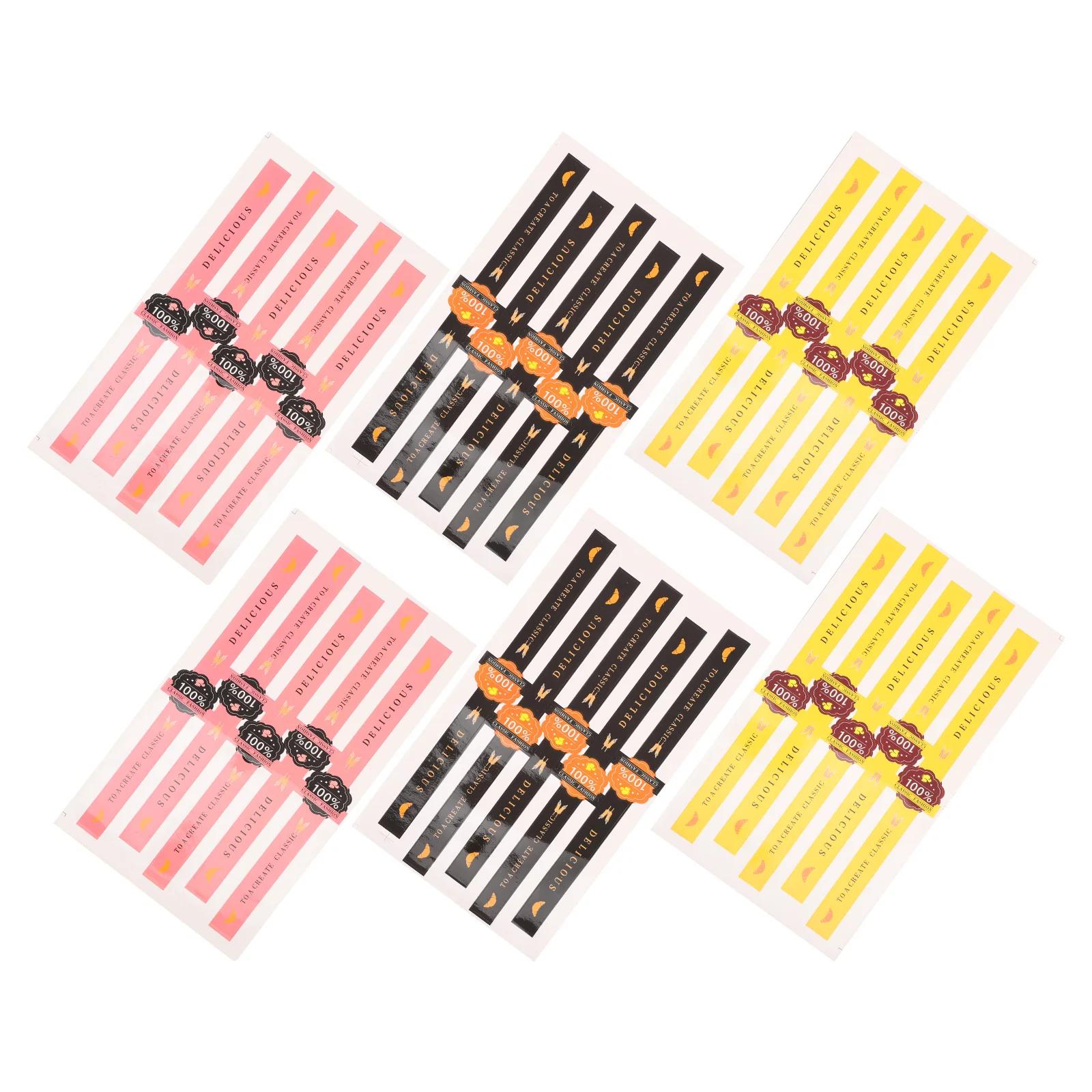 50 Pcs Stickers Labels Baking Cake Pink Self-adhesive Package Sealed Party Supplies Gift