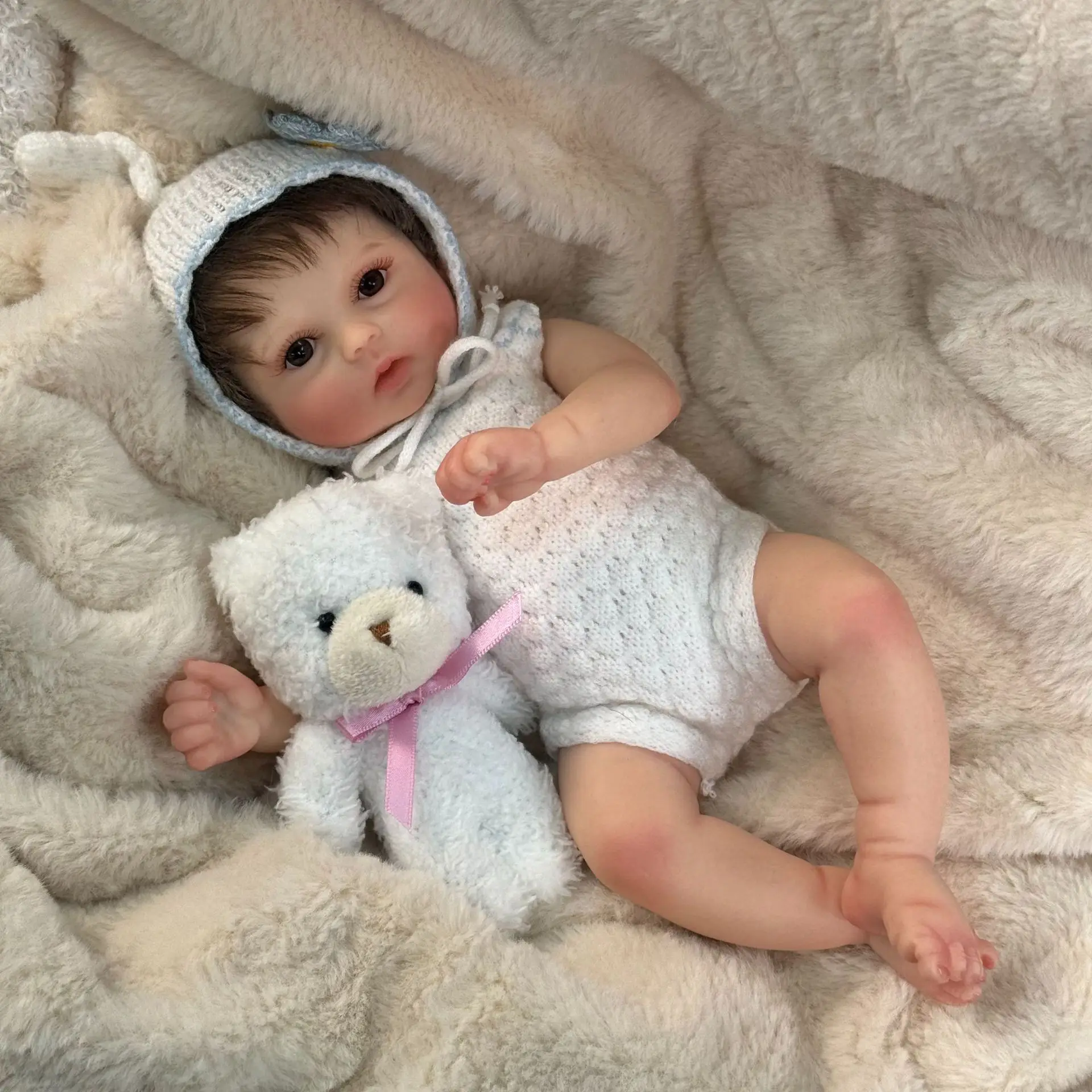 Cloveray 12 inch Full Body Silicone Realistic Reborn Baby Doll Lifelike Silicone Doll High Color High-quality Original Kid Gift