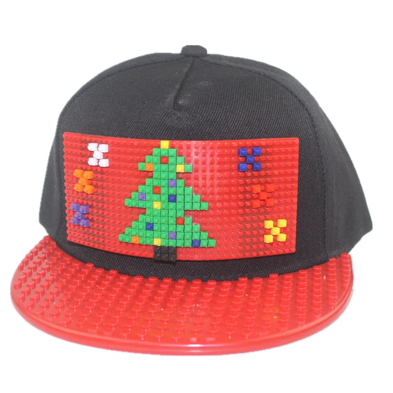 Cartoon Patchwork Baseball Caps DIY Blocks Snapback Hats Hip Hop Hat for Men Women Detachable Pixels Dad Hats Cap Kids Adults