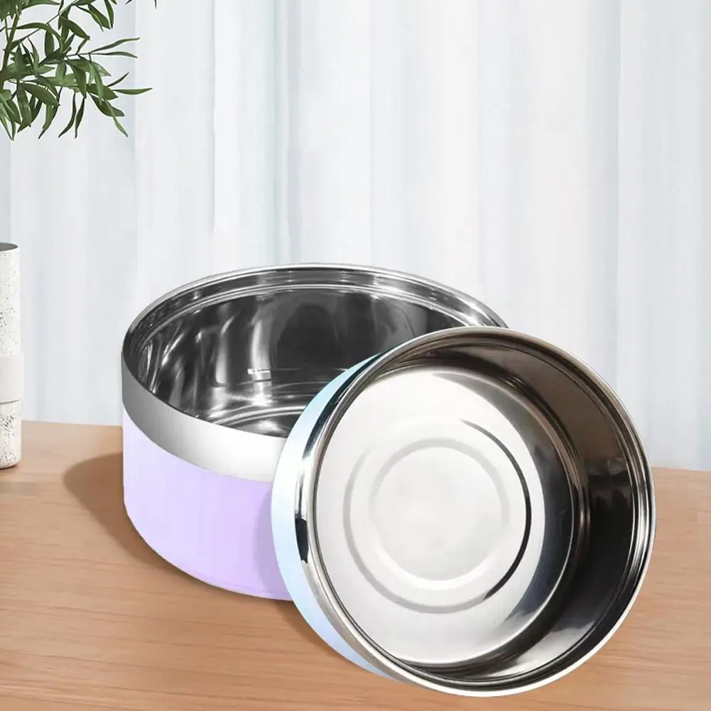 Stainless Steel Pet Bowl Thickened Cylindrical Anti-rust Easy To Clean Anti-knockover Dog Bowl Cat Bowl Pet Feeding Bowl