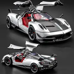 1:24 Pagani Huayra BC Alloy Sports Model Diecast Metal Racing Car Vehicles Model Sound Light Simulation Collection Kids Toy Gift