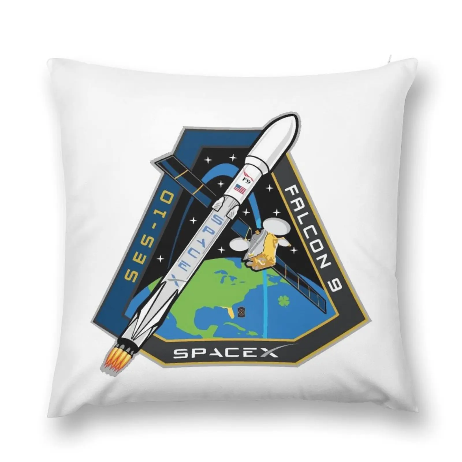 SES-10 Launch Team Logo Throw Pillow Elastic Cover For Sofa Sofa Cushions Christmas Covers For Cushions autumn pillowcase pillow