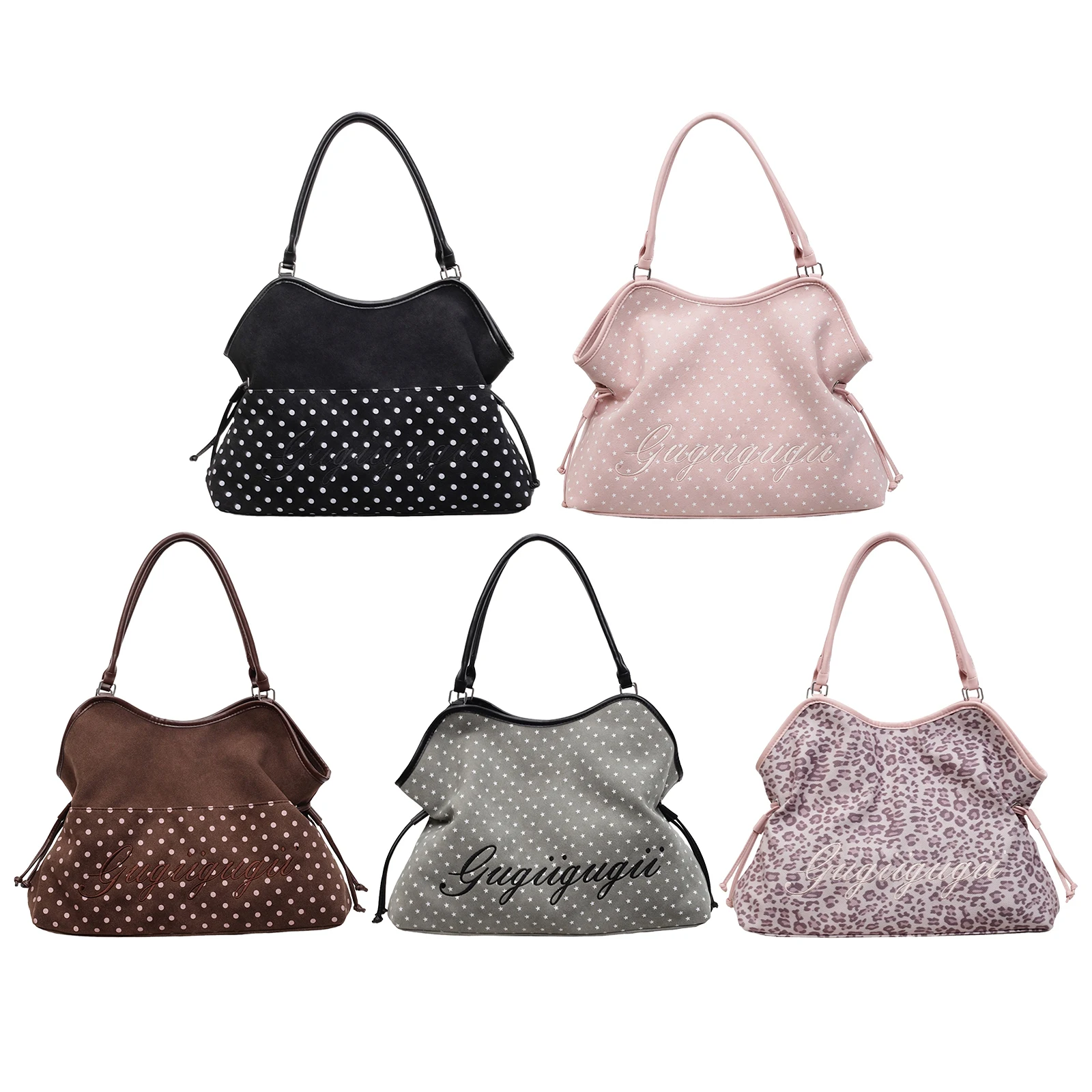 

Women Faux Suede Shoulder Bags Polka Dot Handbags for Work Shopping Travel Daily