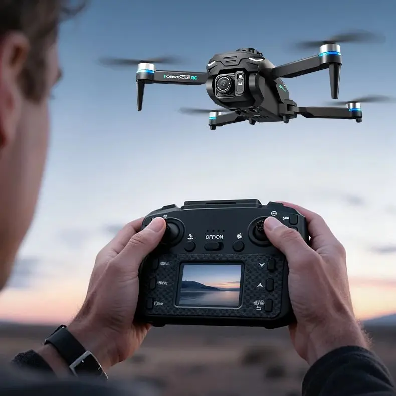 

LU88drone, двойная камера, 4K пикселей, пульт дистанционного управления со встроенным экраном, интеллектуальное предотвращение препятствий, аккумулятор 1200 мАч