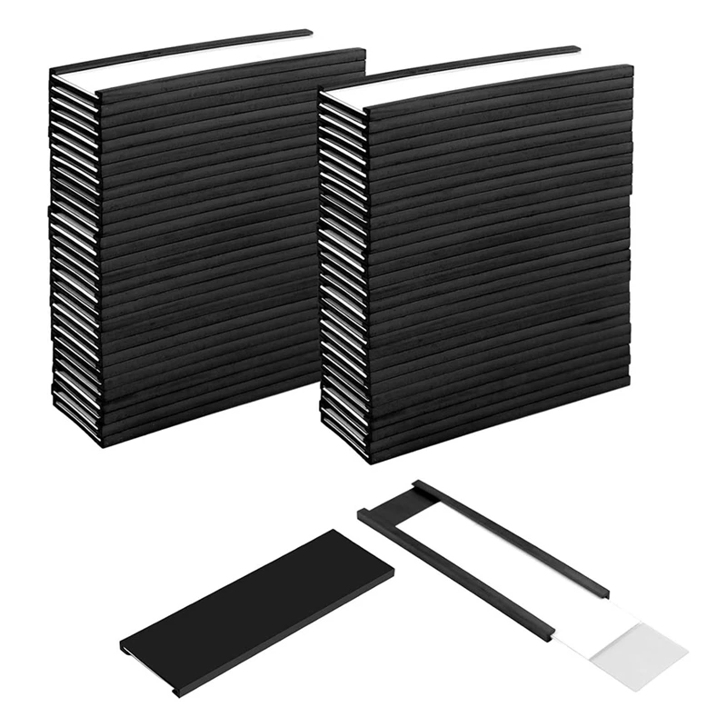 60 Pack Magnetic C Channel Label Holders For Metal Racks And Shelves With Protective Films And Replacement Strips