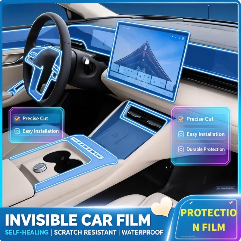 For 2025 styles of BYD Qin LEV center console instrument panel and passenger screen protective film gear shift protection film