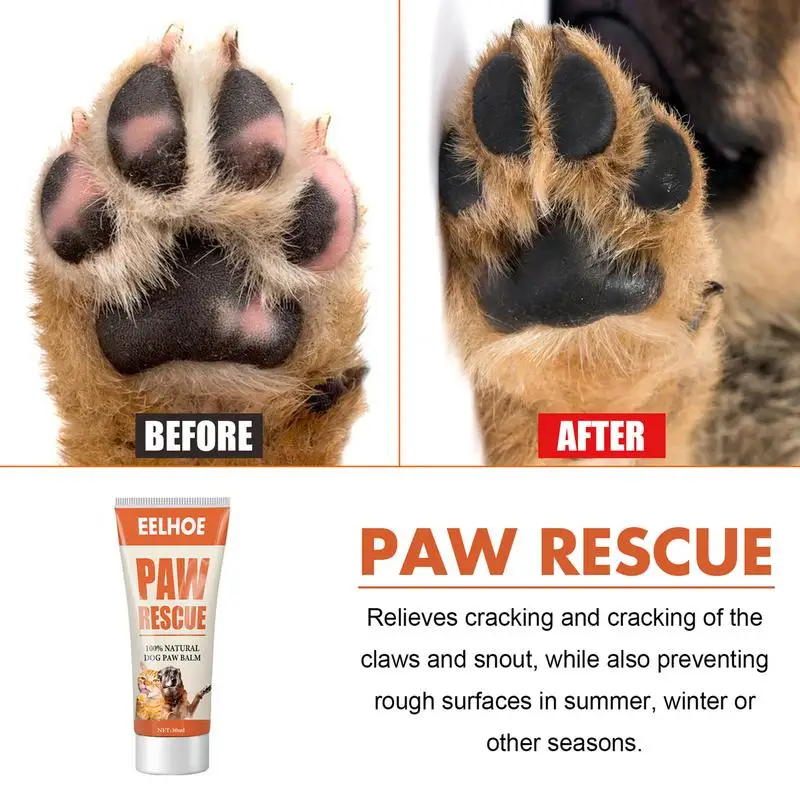 Natural Dog Paw Balm 30ml Cat Dog Foot Paw Balm Paw Spa Softener For Dry/Cracked Paw Dog Cat Paw Butter Nose Balm Moisturizer