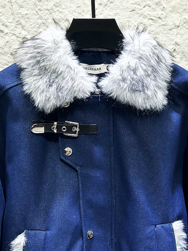 2025 Men's Winter New Warm Thickened Faux Fur Collar Parkas Men's Trendy Retro Stylish Parkas Jacket Long Sleeve Outerwear Coats