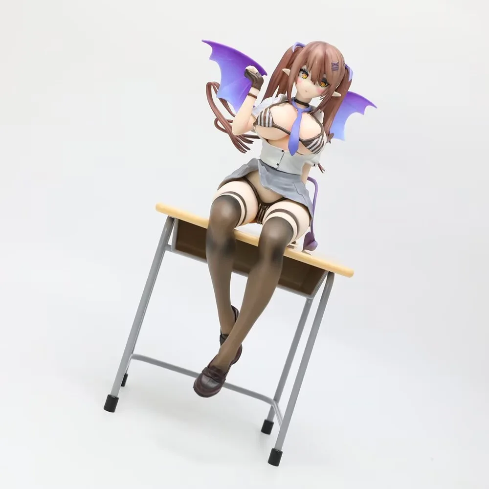 23cm Anime Figurka Diablica Kawaii w pozycji siedzącej, model z PVC, zabawka, dekoracja na biurko, ozdoba samochodowa, kolekcjonerski prezent