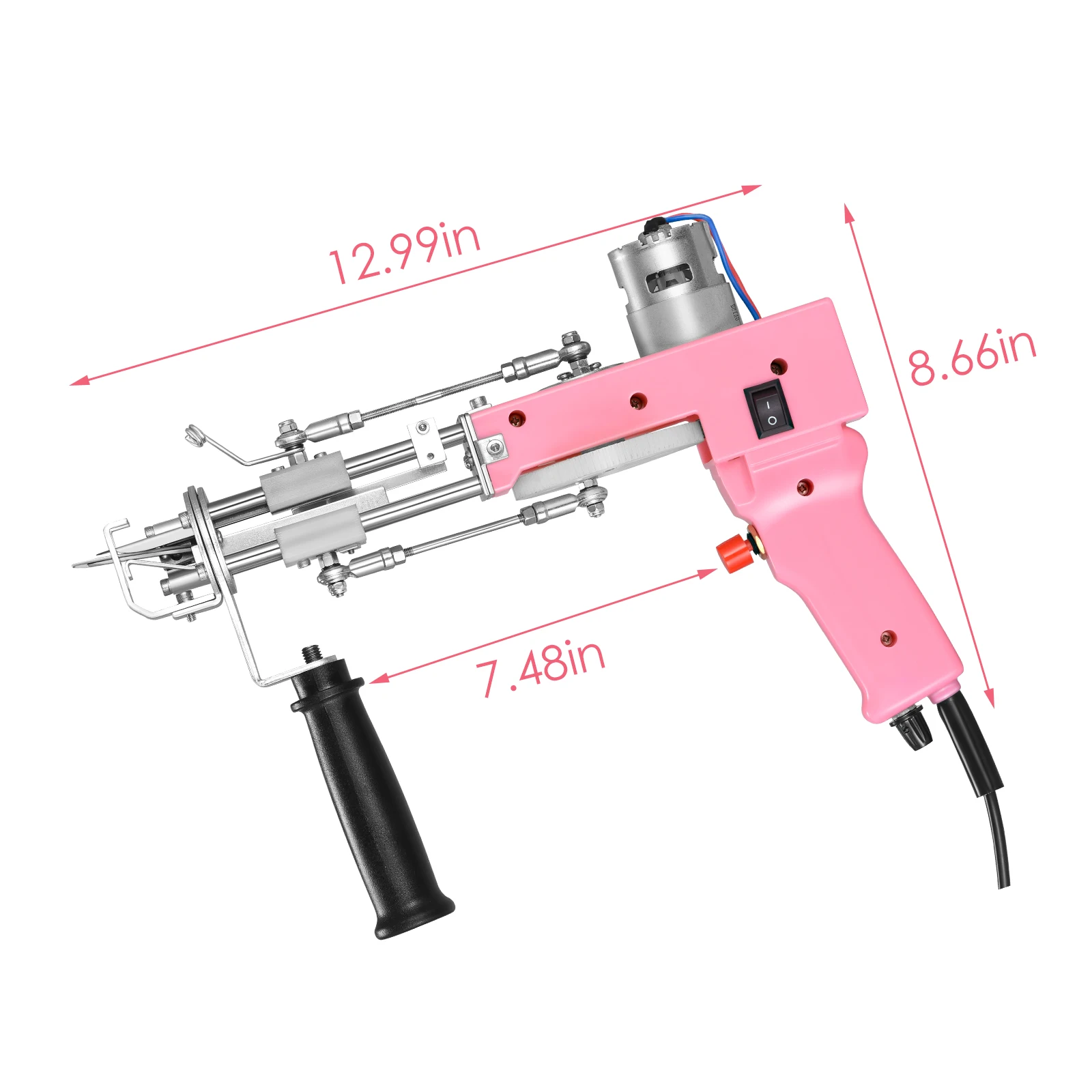 Pistolet do tuftingu 2 w 1 Elektryczny pistolet do tuftingu 7-21 mm Regulowany pistolet do tuftingu Maszyna dziewiarska do dywanów Rękodzieło Dywany