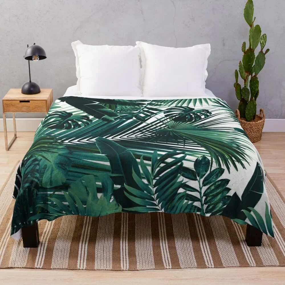 

Jungle Leaves Siesta #2 #tropical #decor #art Throw Blanket for sofa Summer Beddings Travel Polar Blankets