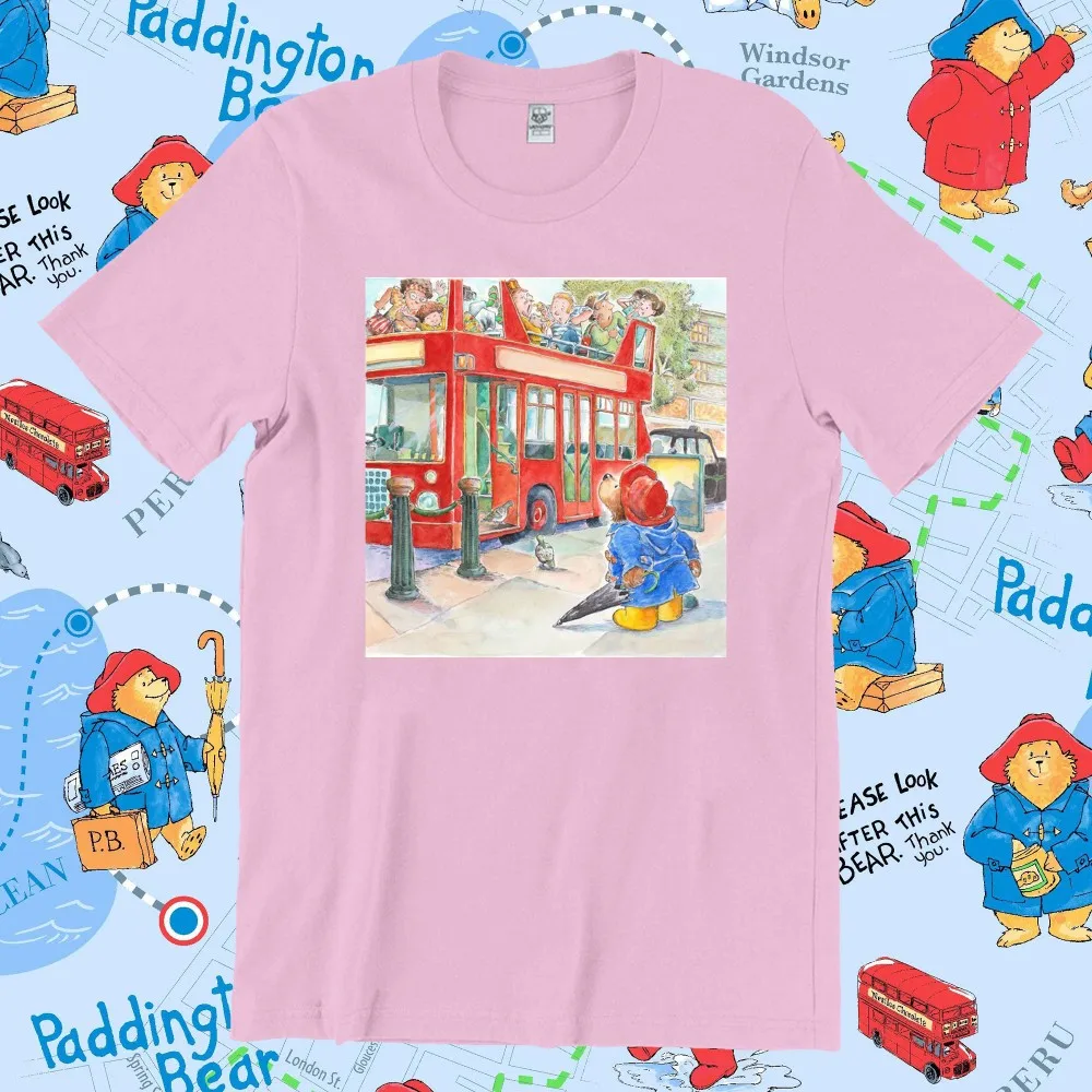 Summer Paddington Bear in Londo Cartoon Harajuku Graphic Tshirts Pure Cotton & Breathable Shirt Unisex Casual Fashion Tee Tops