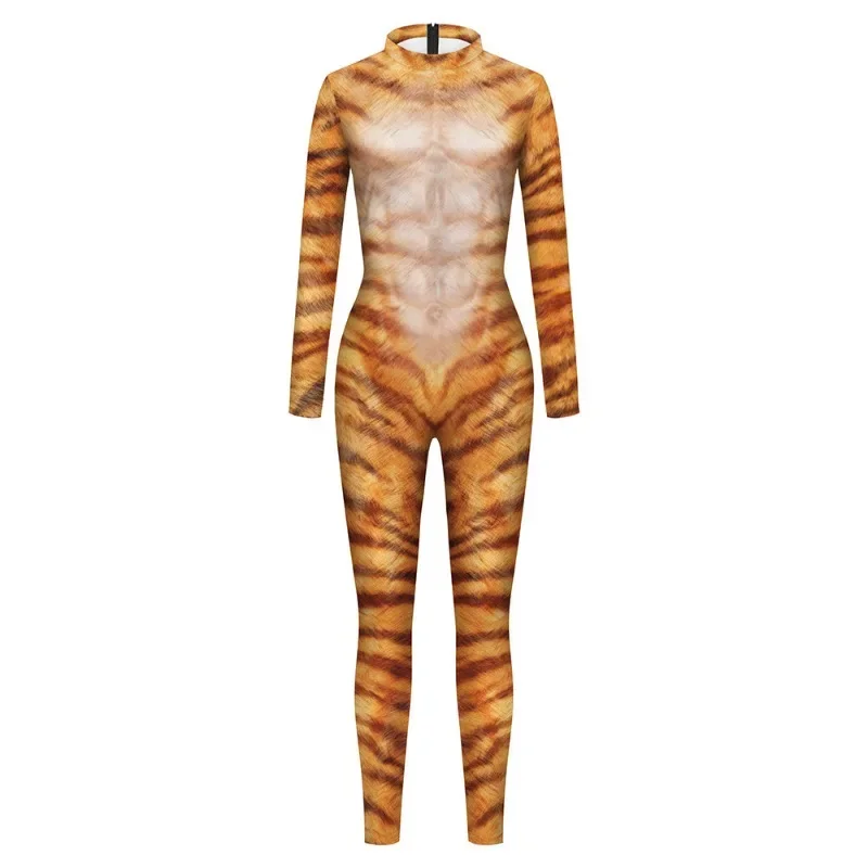 Halloween Adults Party Women Animal leopard Printed Cosplay Costume Fashion Purim Carnival Zentai Bodysuits Dress Up Female