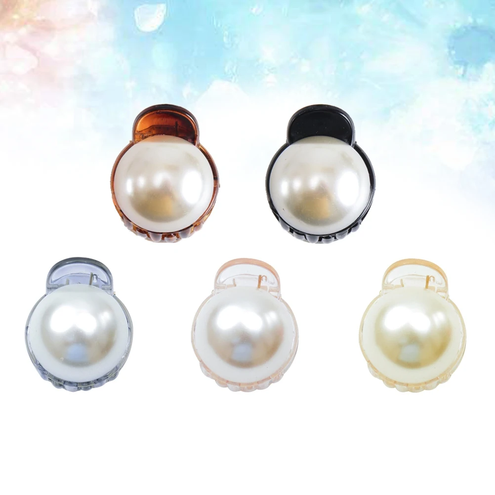 

Заколка для волос с жемчугом, мини-макарон цвета, аксессуары для девочек, легкие нескользящие заколки с когтями, оранжевые