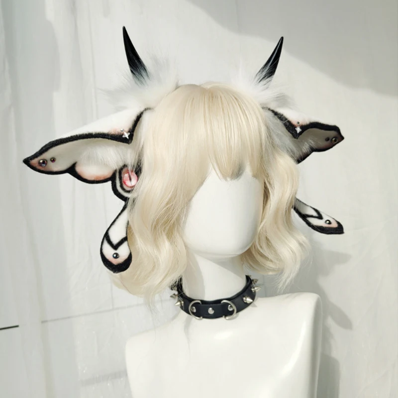 

Fantasy Demon Ear Headgear Anime Comic Con Cosplay Accessories Costumes Furry Fur Headband Moth Ears Fursuit Headwear Cosplay